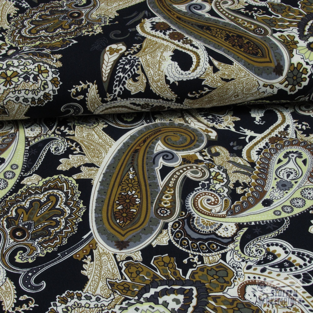 Viscose Paisley Dark Navy