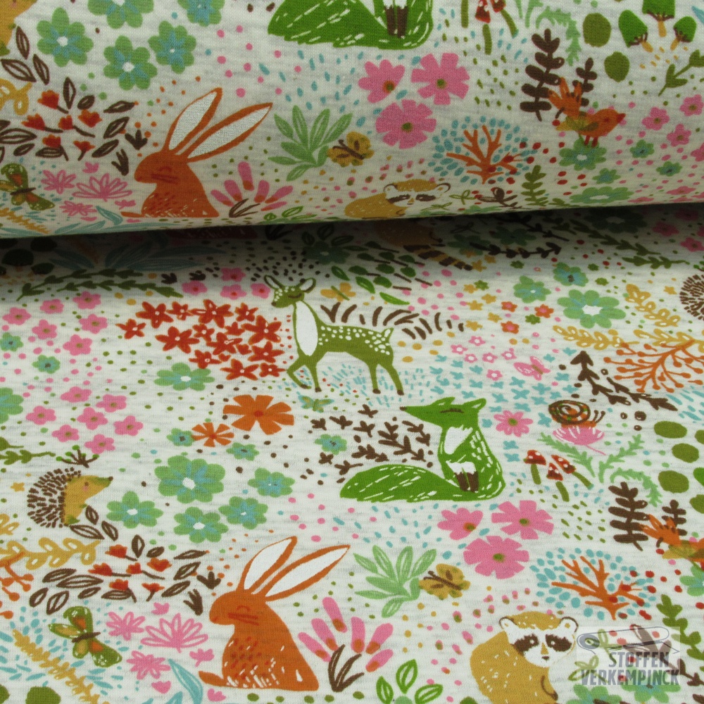 Alpenfleece Forest Animals Green