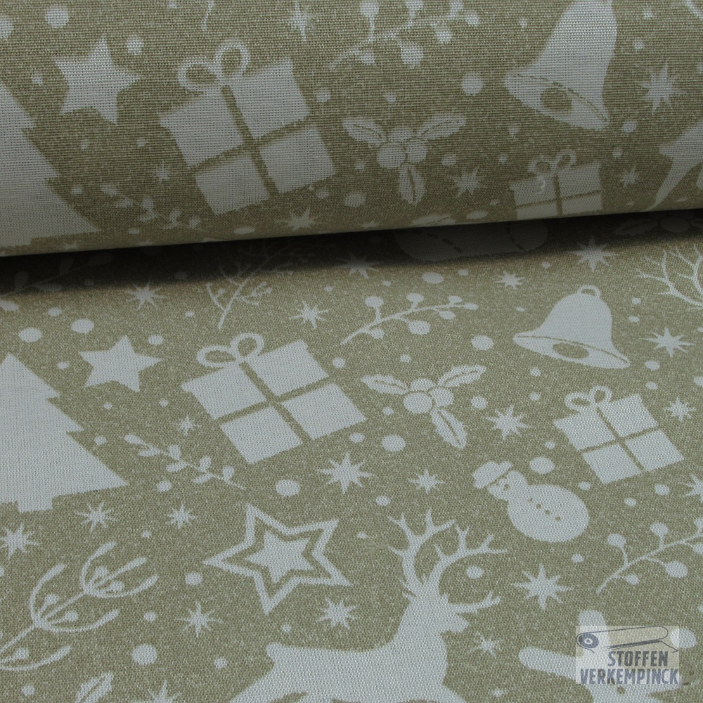 Kerst Canvas Varia Beige