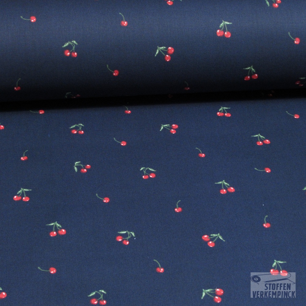 Coated Cotton Cherry Navy