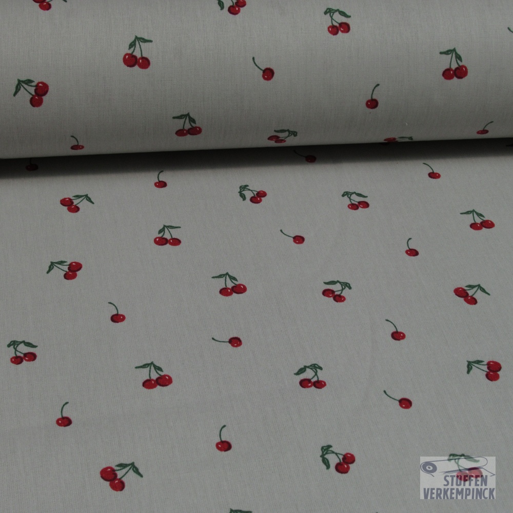 Coated Cotton Cherry Light Grey