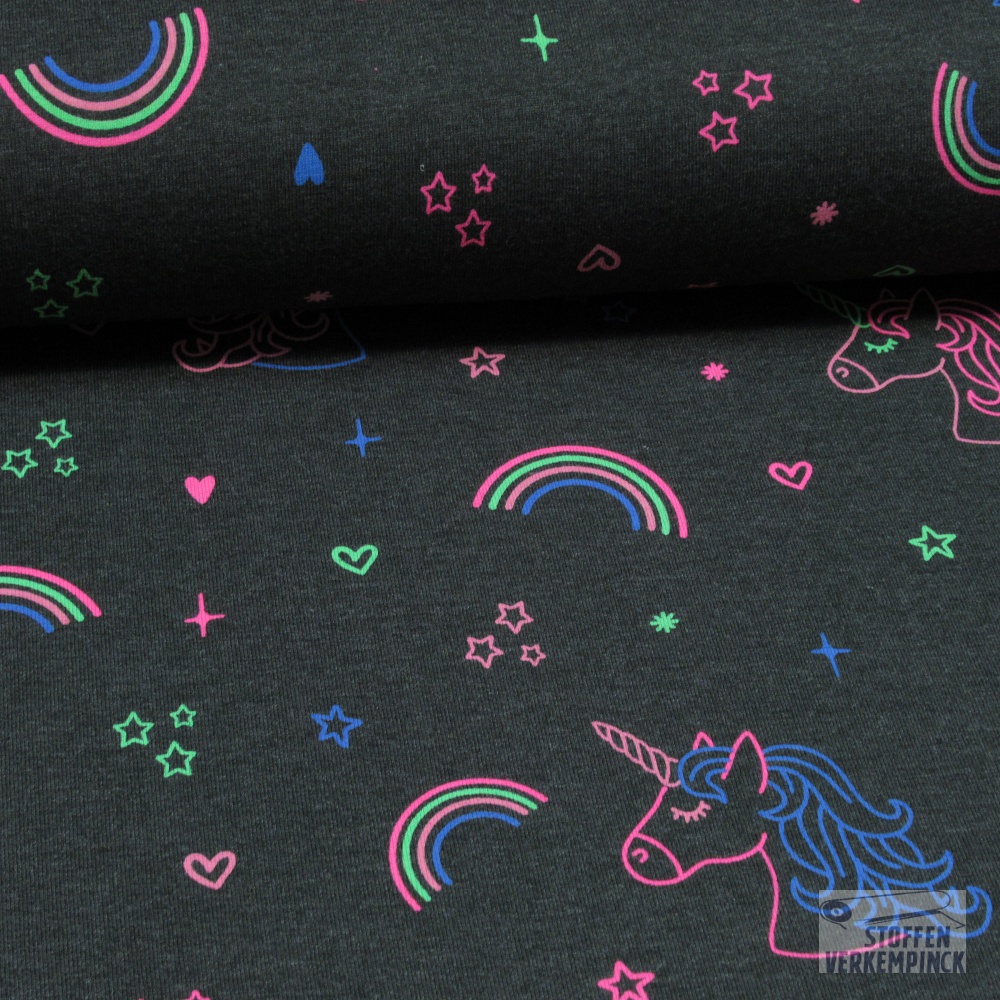 Jersey Melange Neon Unicorn Anthracite