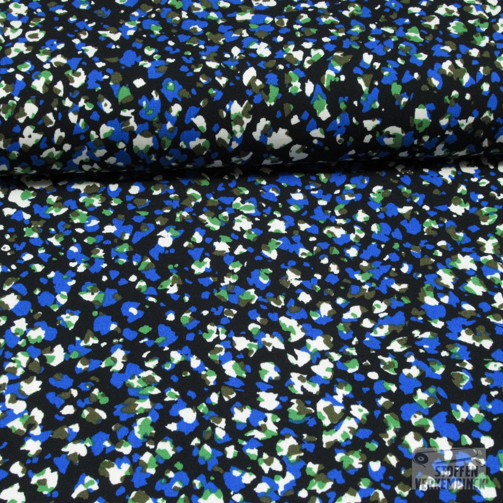 Viscose Stretch Animal Skin Black