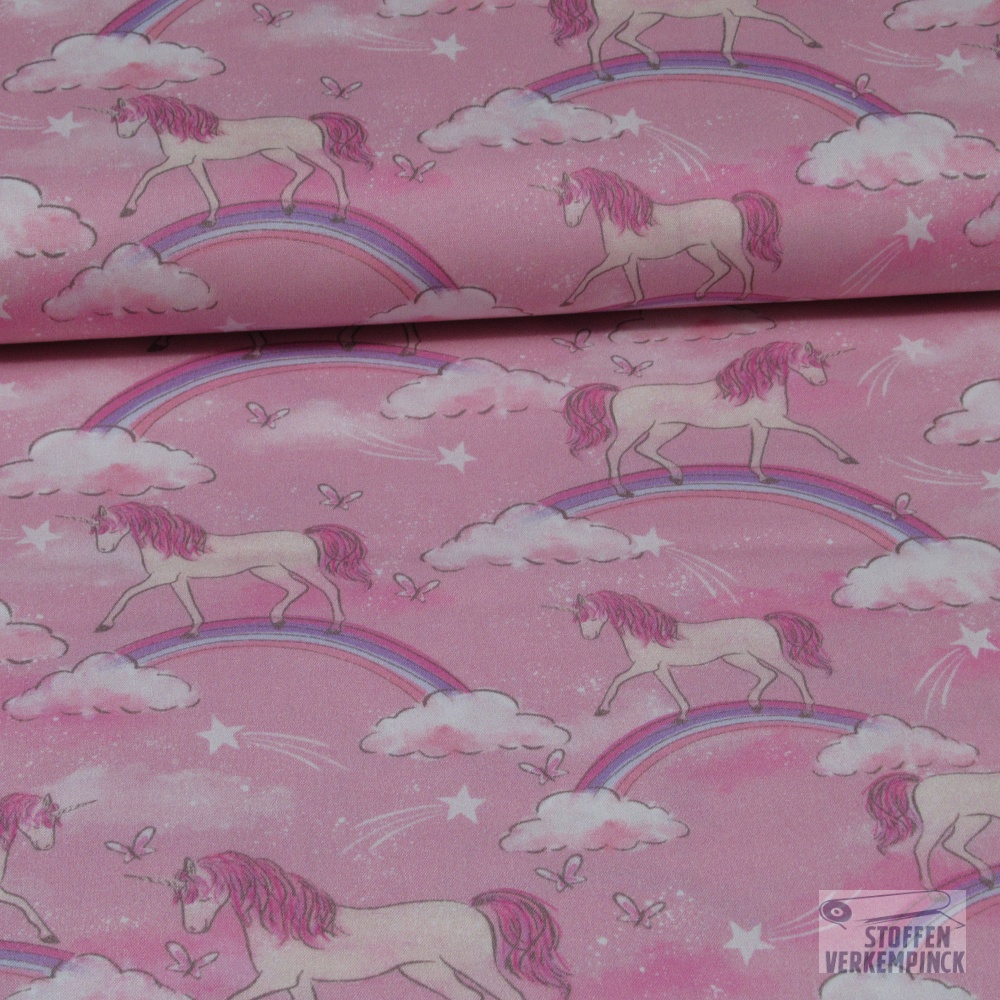 Poplin Fine Digital Unicorn Rose