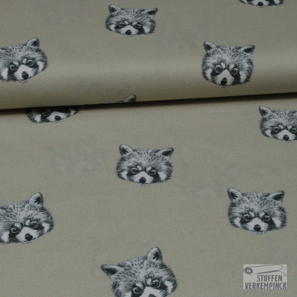 Poplin Fine Digital Panda Sand