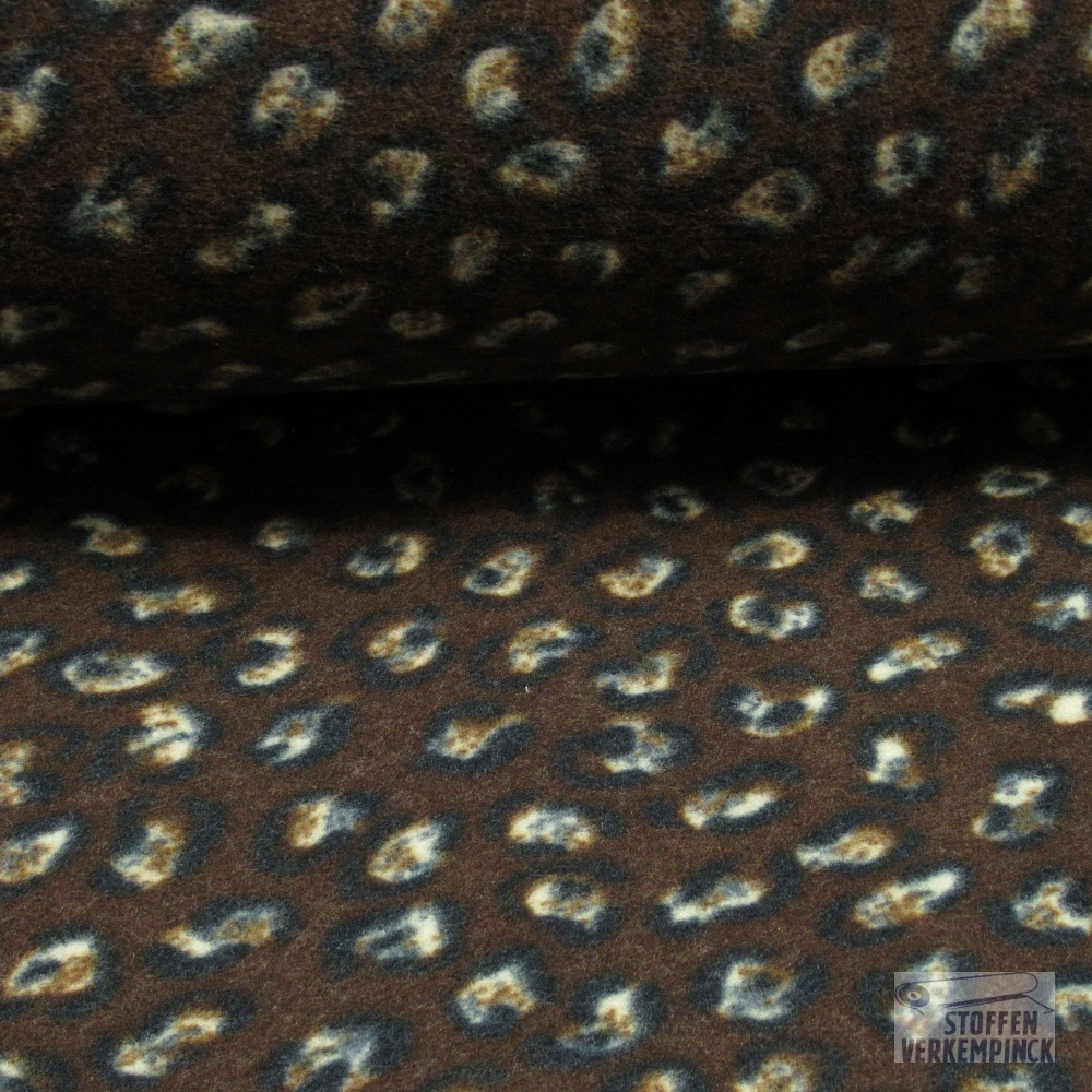 Fleece Leopard Donker Bruin