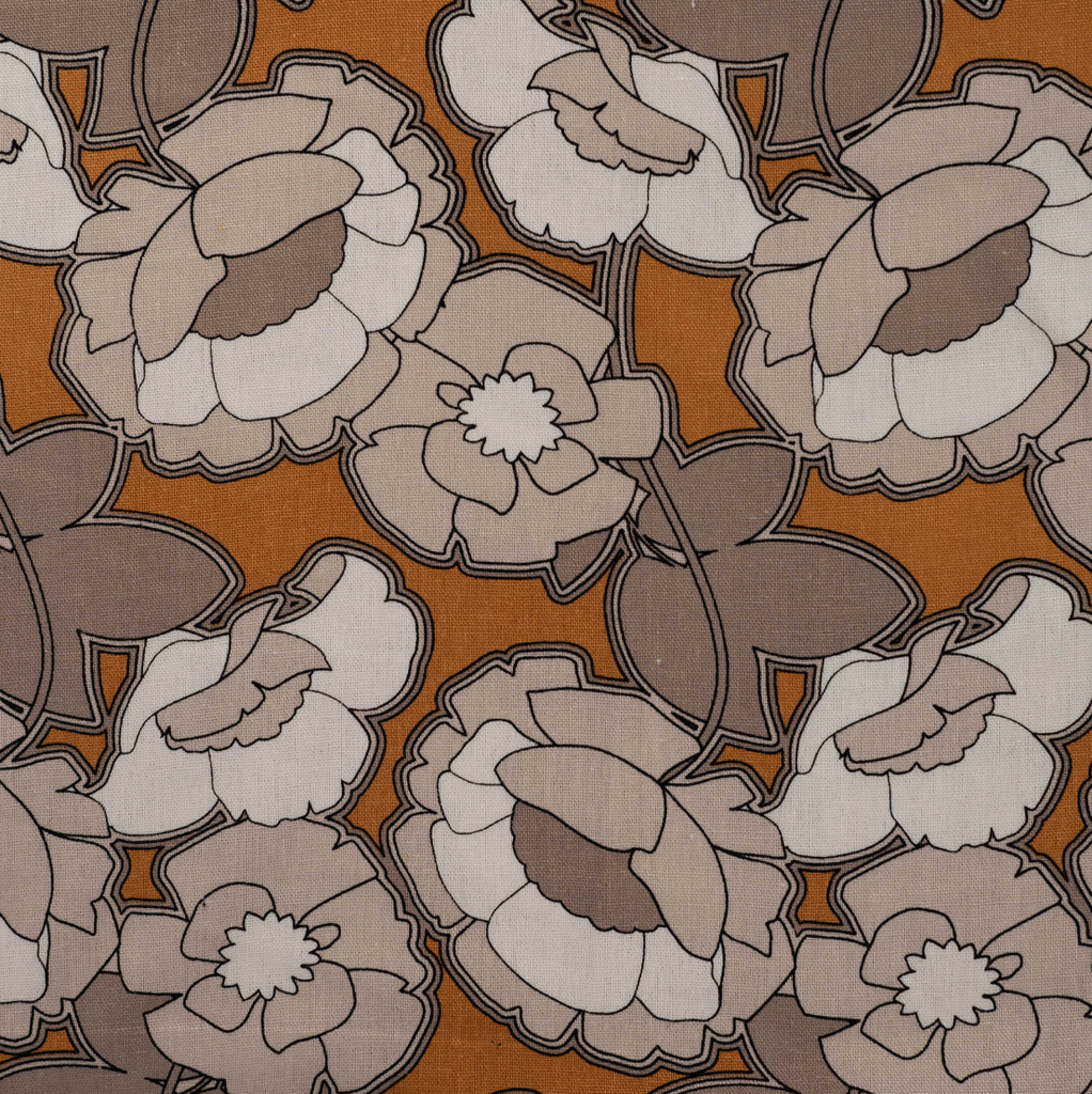 Linnen Viscose print Bold Flower Sand