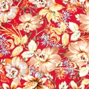 Viscose crepe print bloemen koraal