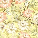 Viscose crepe print bloemen geel