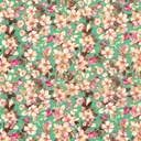 Viscose/ny crepe print bloemen groen