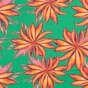 Viscose/ny crepe bloemen groen