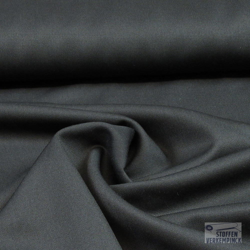 Trevira Wool Gabardine Zwart