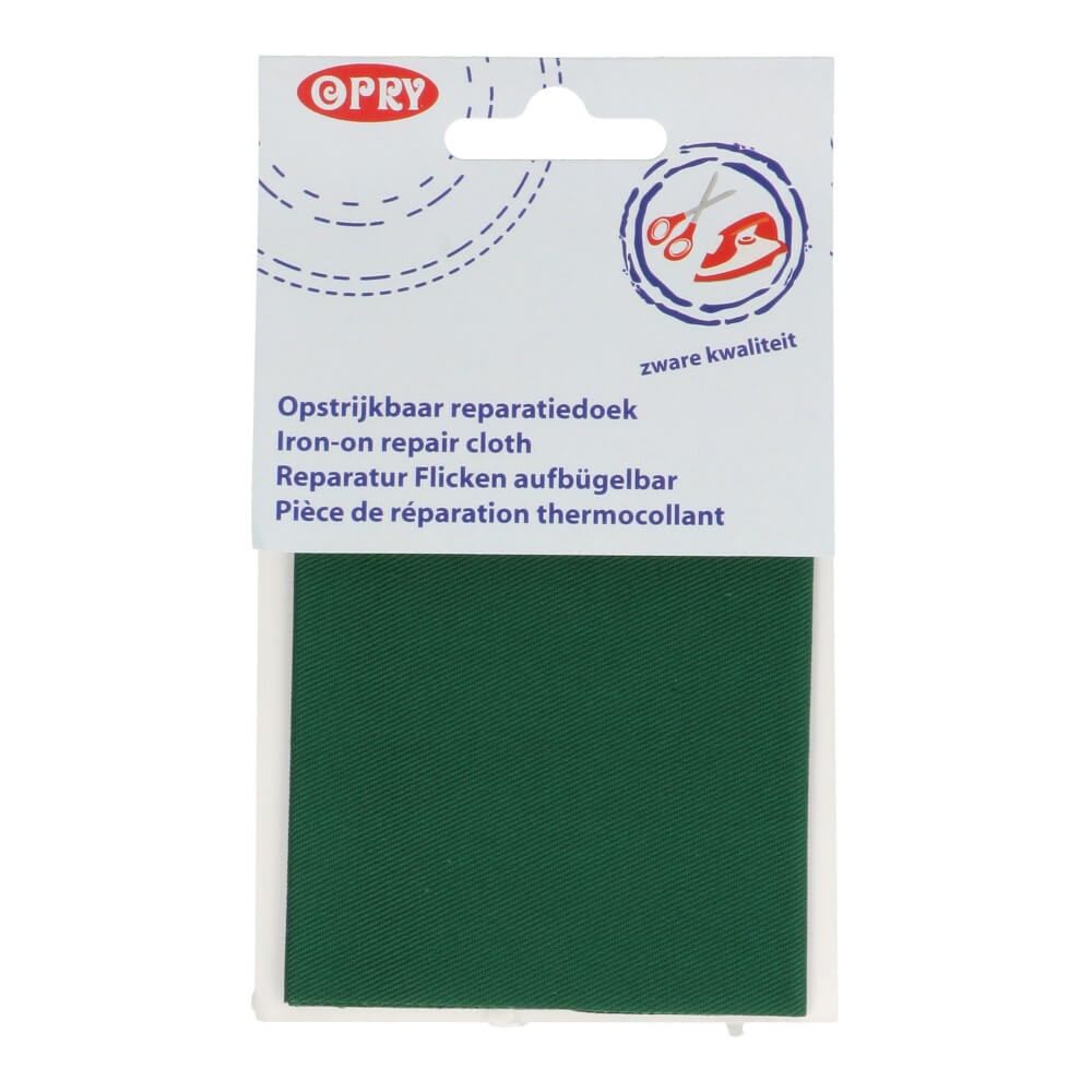 Opry reparatiedoek stevig opstrijkbaar 12x40cm groen