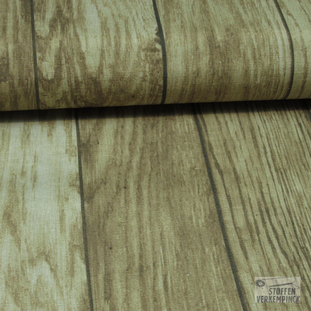 Deco-stof Planken Bruin