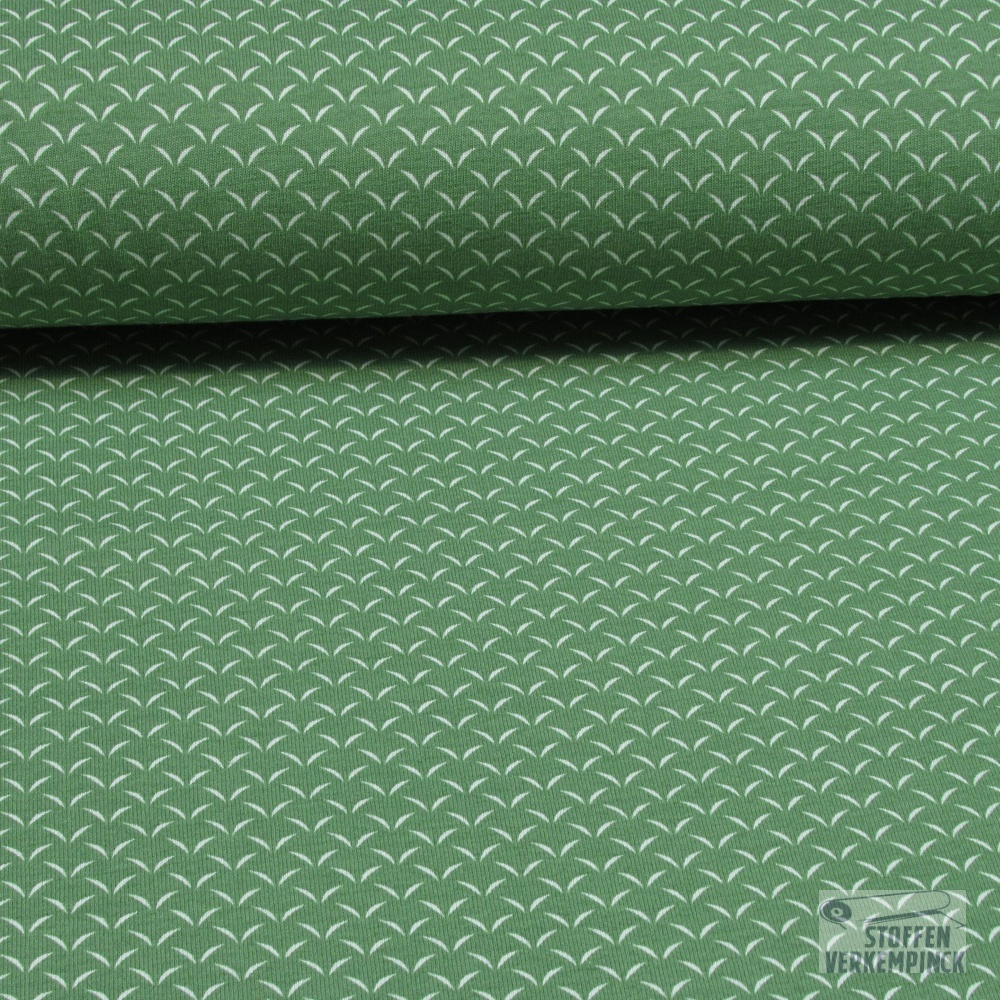 Jersey Print Vleugeltjes Groen/Wit