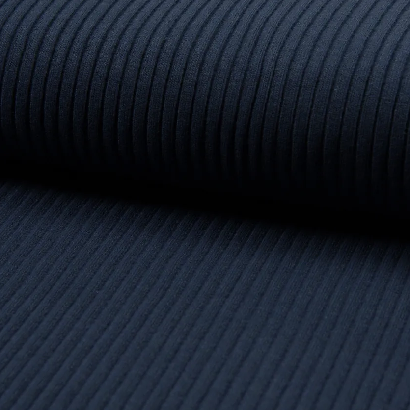 Boordstof Heavy Rib Navy Melange