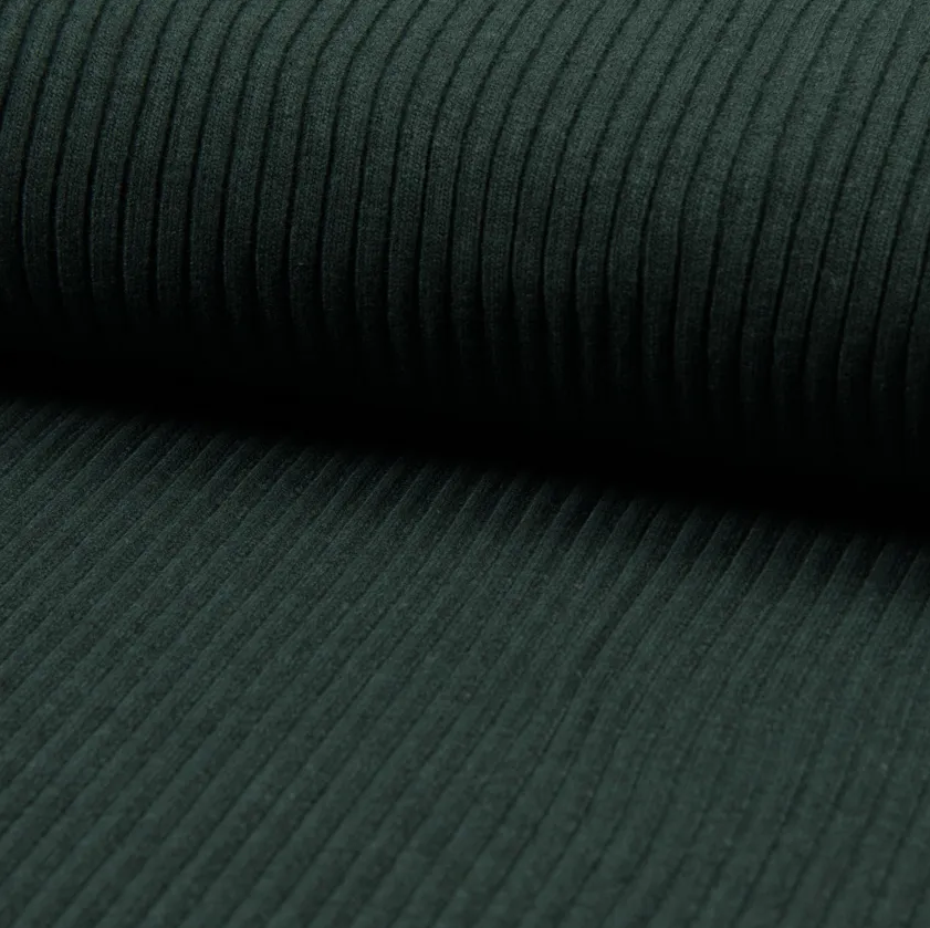 Boordstof Heavy Rib Green Melange