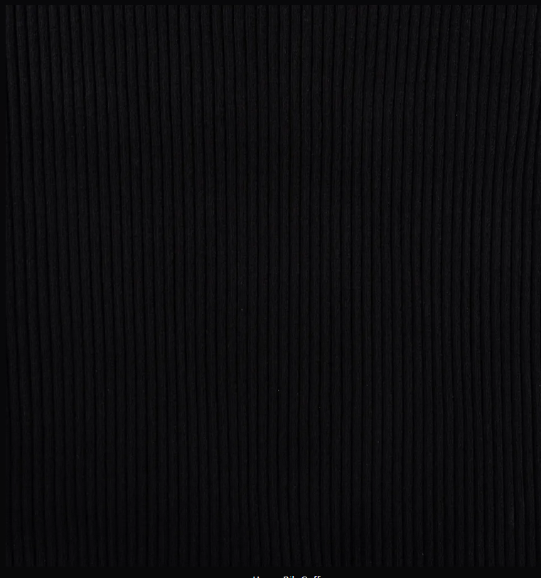 Boordstof Heavy Rib Zwart