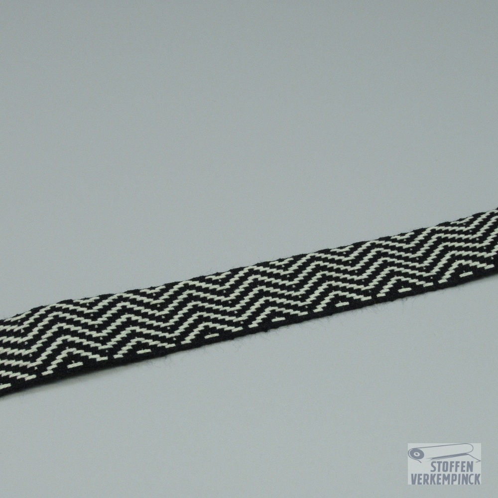 Tassenband Greca 40mm - 092 - zwart