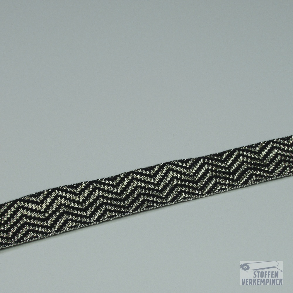 Tassenband Greca lurex 40mm - 9285 - zwart