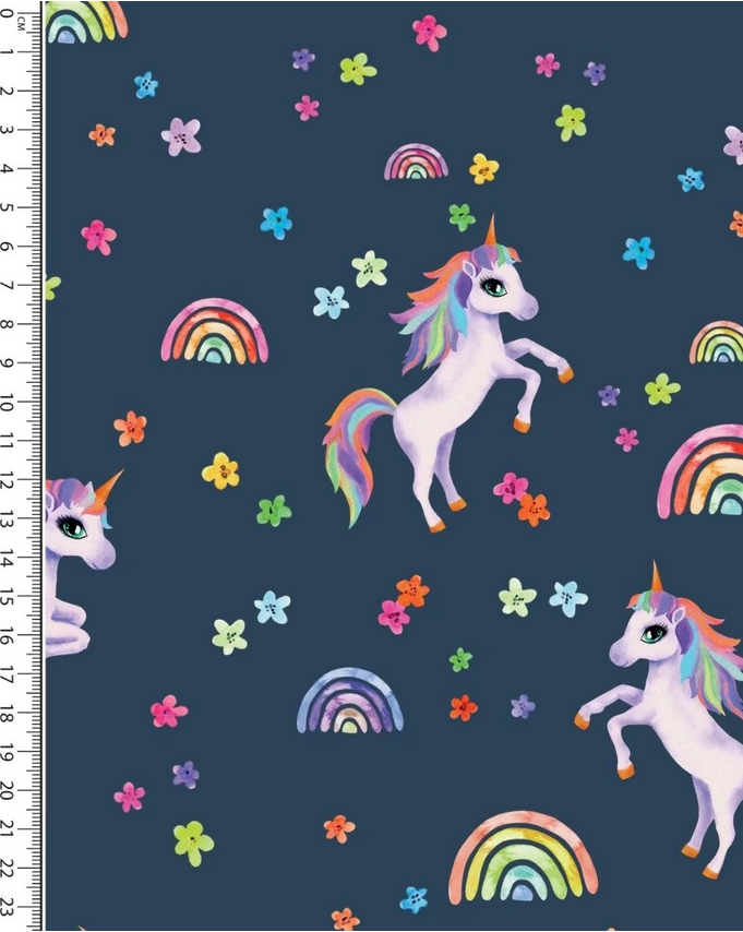 Jersey Digital Watercolour Unicorn Navy