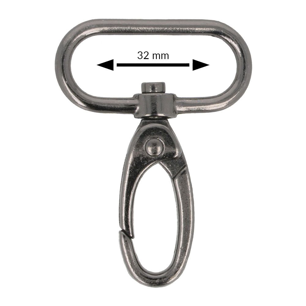 Musketonhaak 32mm - zwart