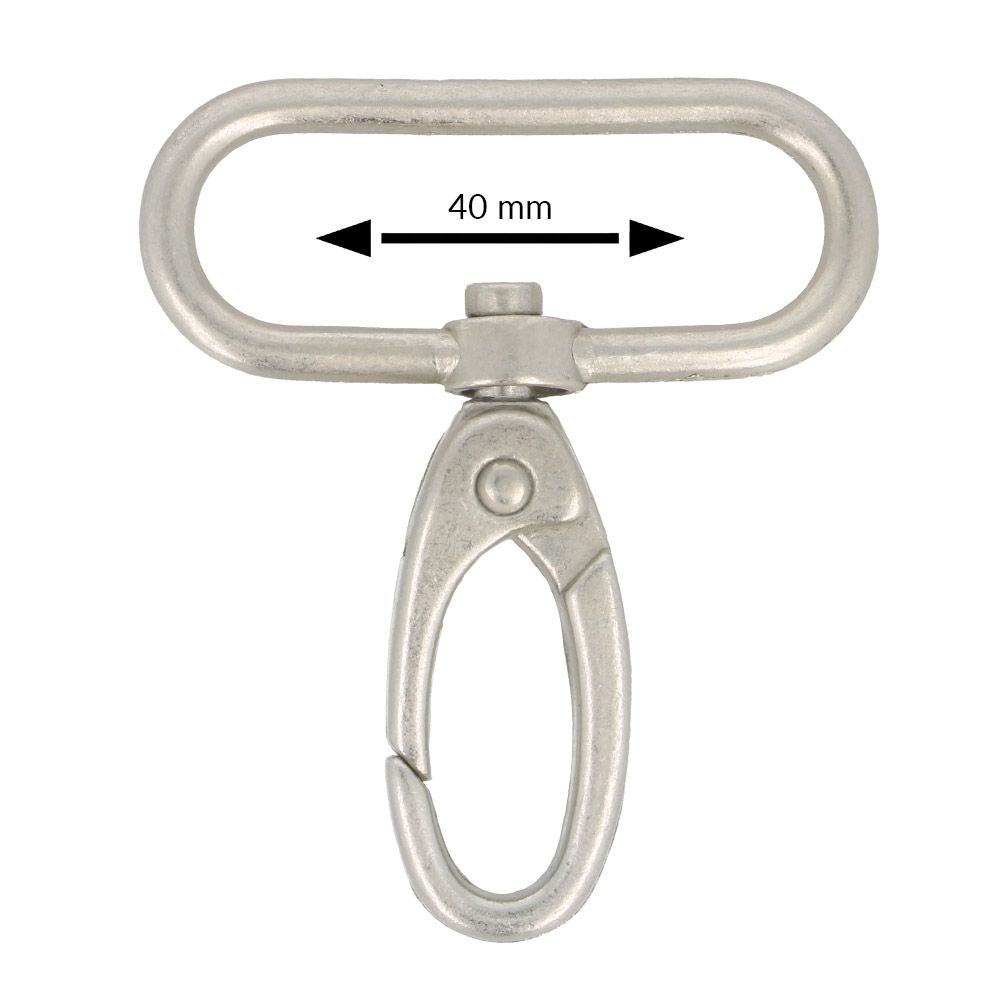 Musketonhaak 40mm - MAT NIKKEL