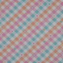 Flanel Check/Hearts Mint/Peach