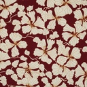Viscose Ecru Flowers on Bordeaux