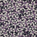 Viscose Twill Stretch Lila Flowers on Navy