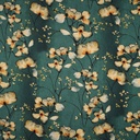 Viscose Twill Stretch Digital Orange Flowers Green
