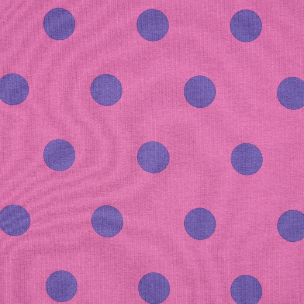 French Terry 3 cm. Dots Paars/Fuchsia