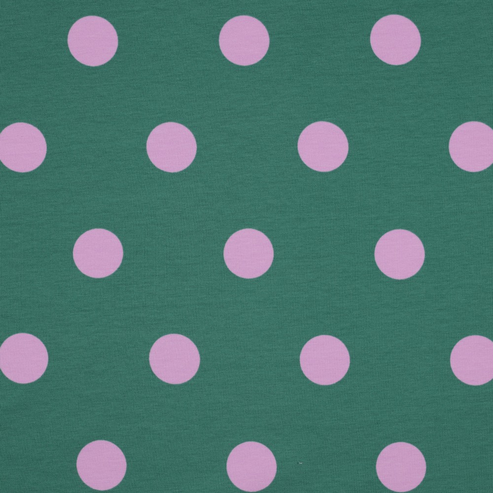 French Terry 3 cm. Dots Rose/Green