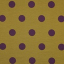 French Terry 3 cm. Dots Paars/Olijf
