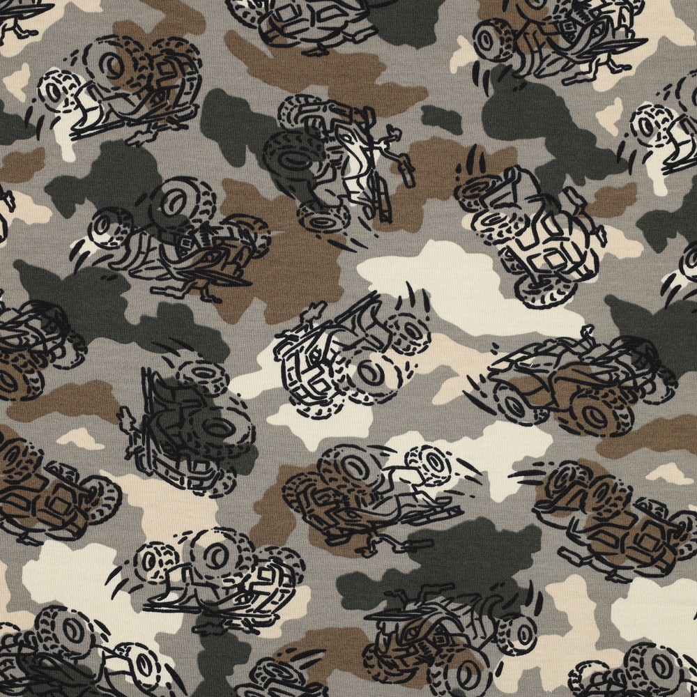 French Terry Camo Quads taupe
