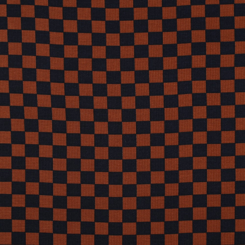 Jersey Waffle Check 17 cm. Brown