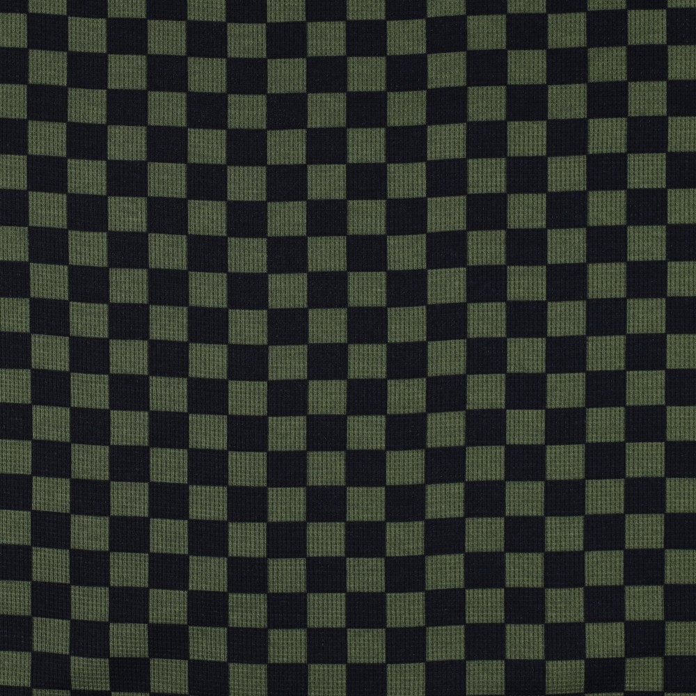 Jersey Waffle Check 17 cm. Army Green