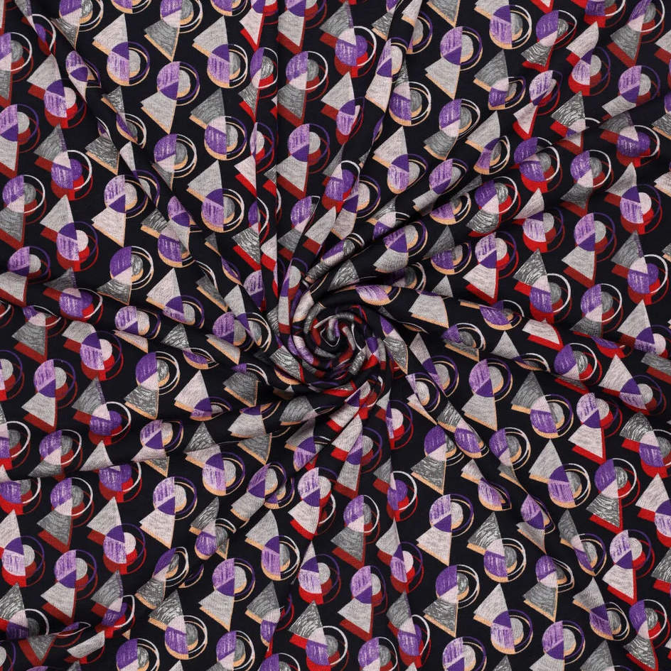 Dubbeljersey Disco Circles Purple