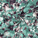 Viscose Twill Painted Floral Old Green