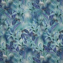 Viscose Digital Leaves Blue/Green
