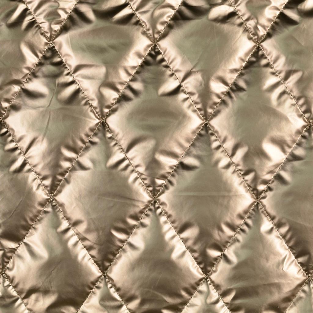 Metallic Quilted Fabric - Beige