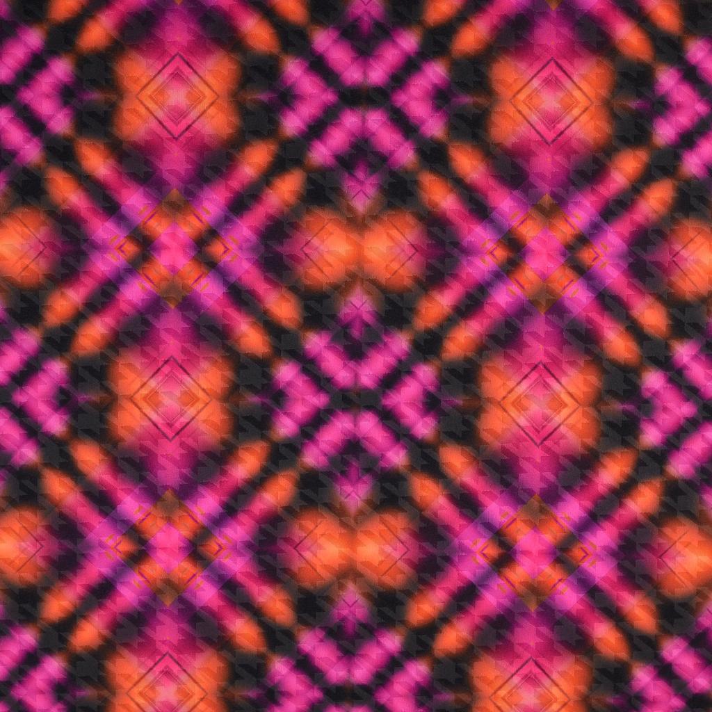 Satin Jacq. Dig. Tiles Pink/Orange