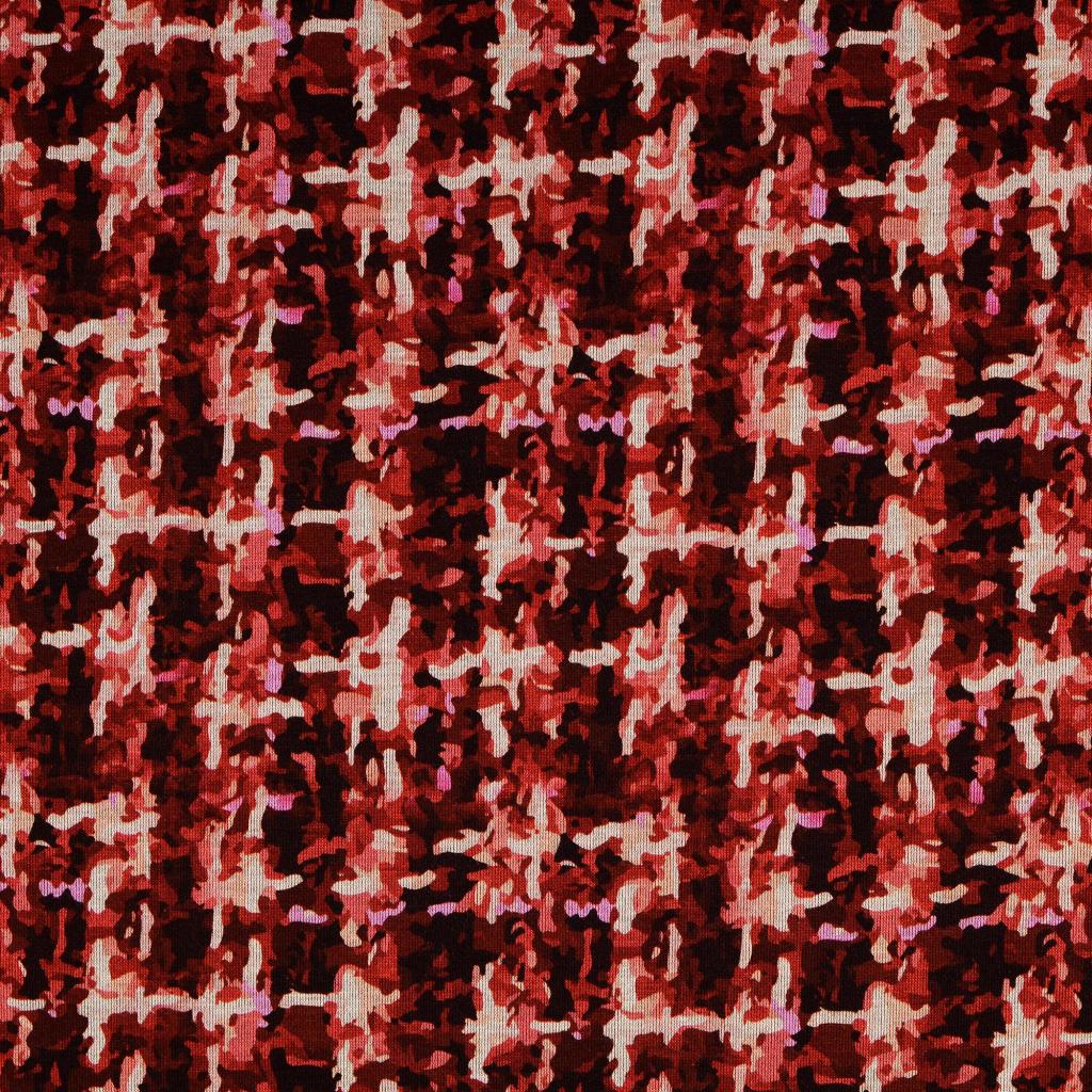 Jersey Dig. Print Pied de Cocq Bordeaux