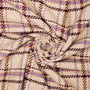 Mantelstof Geruit Beige/Lila/Plum