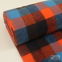 Wool Jersey Check Keefer Orange/Turquoise