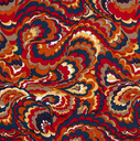 Velvet Satin Big Paisley Red