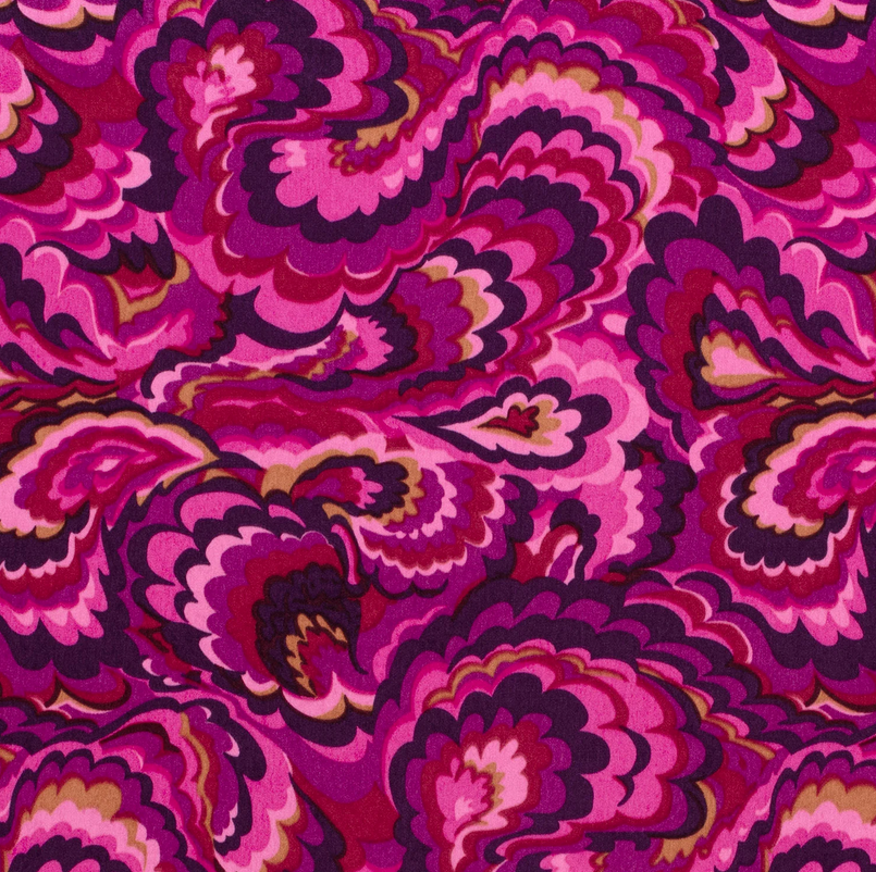 Velvet Satin Big Paisley Fuchsia