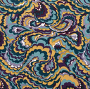 Velvet Satin Big Paisley Petrol
