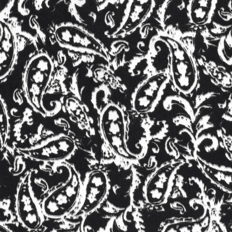 Velvet Satin Paisley Black