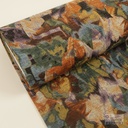 Jersey Angora Brushed Blurred Flowers Petrol